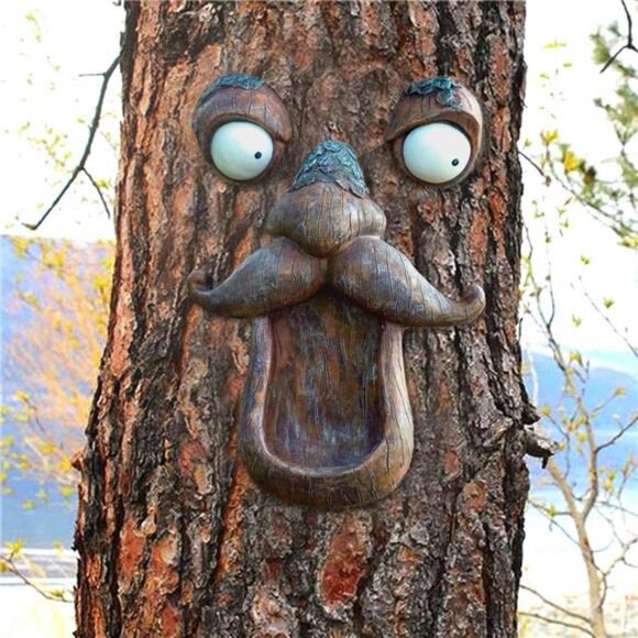 Tree Face Bird Feeder, Tree Faces Decor Outdoor, Tree Decorations Outdoor, - Picture 7 of 8